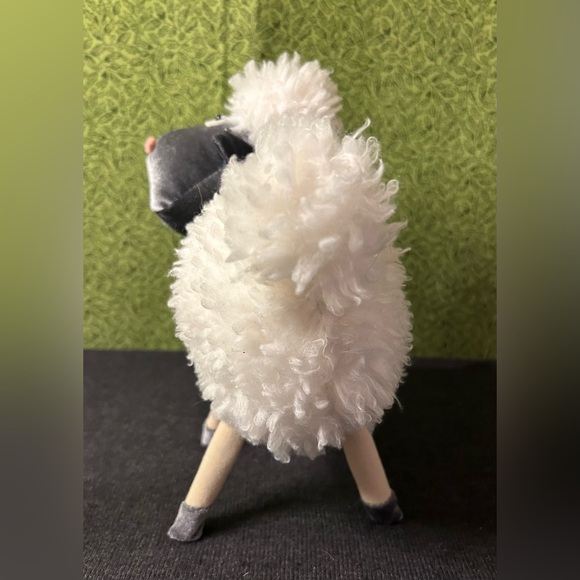 Wooly Sheep Figural Figurine Country Decor Stuffed Head Plastic Eyes - Picture 3 of 8